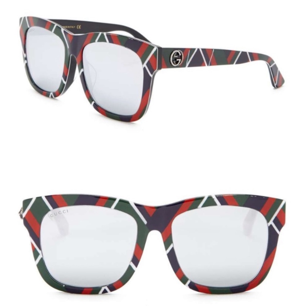 ⛔️SOLD⛔️Authentic GUCCI 55 Plaid Acetate Square sg - Picture 4 of 8